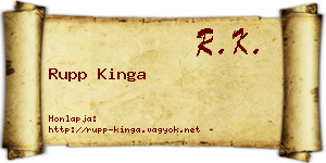 Rupp Kinga névjegykártya